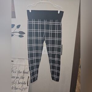 Black and white plaid leggings